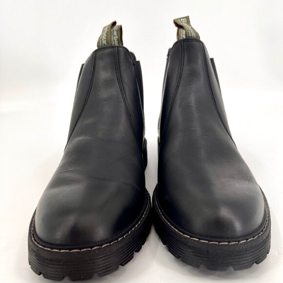 Barbour Patton Chelsea Boot Size 8 Black Leather Waterproof Ankle Boots - Picture 3 of 16